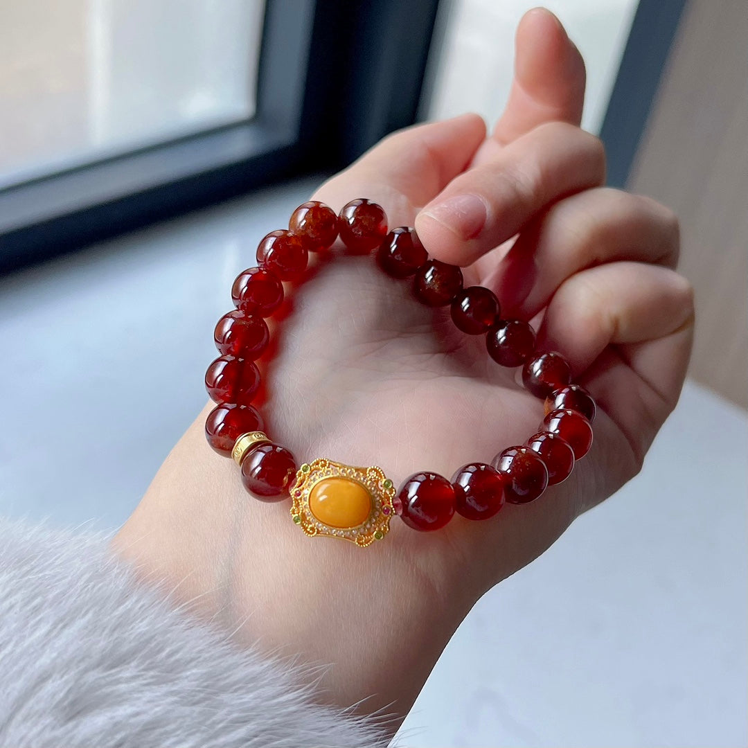 Natural Garnet Bracelet #006