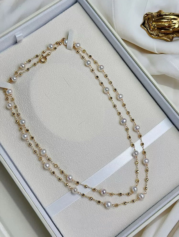 STARRY SKY Pearl Long Necklace #013