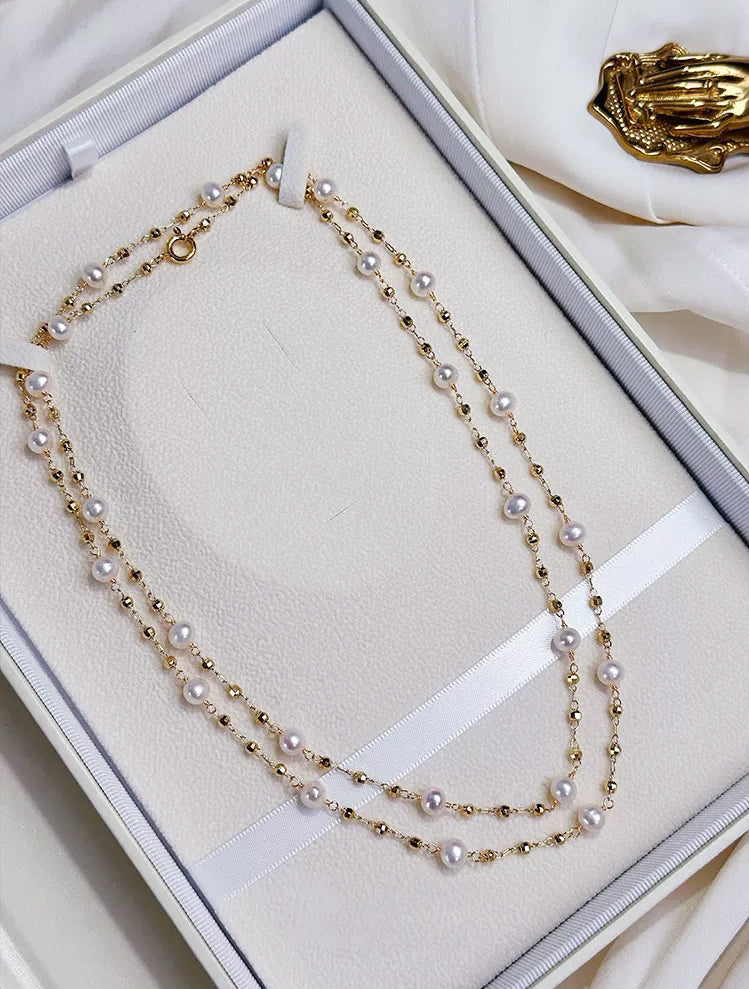 STARRY SKY Pearl Long Necklace #013