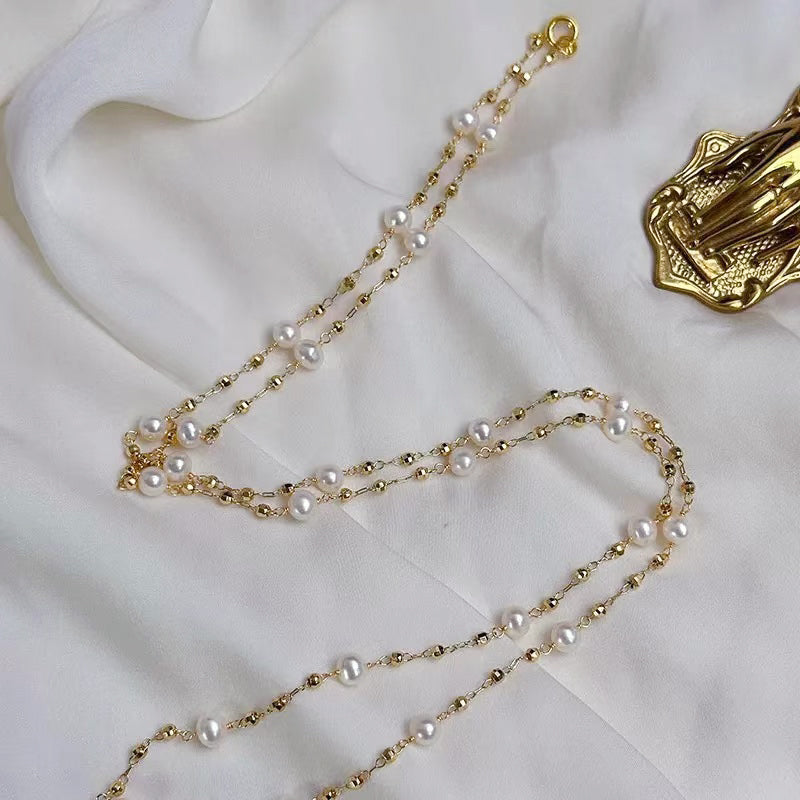 STARRY SKY Pearl Long Necklace #013