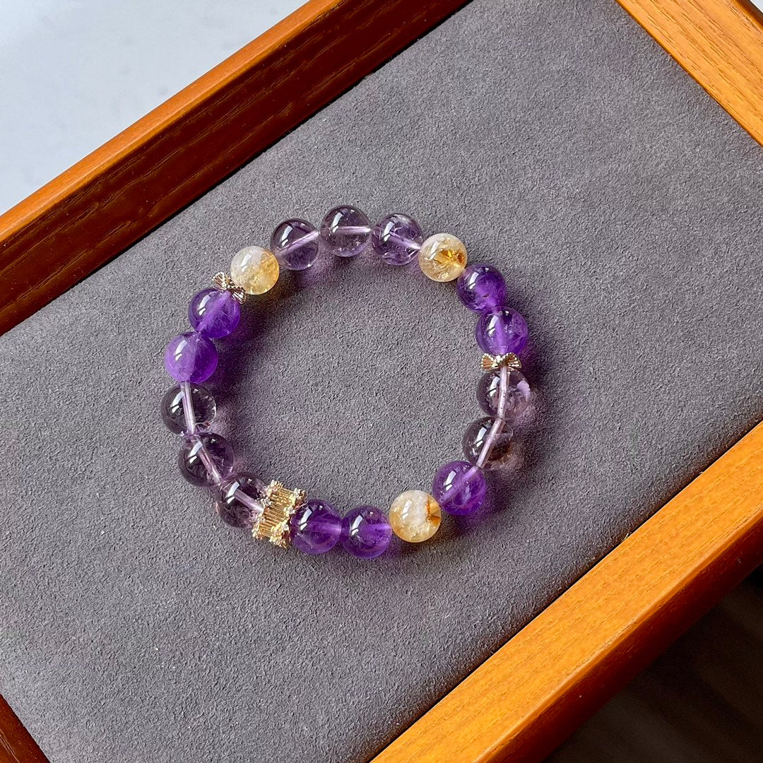 Natural amethyst bracelet #016