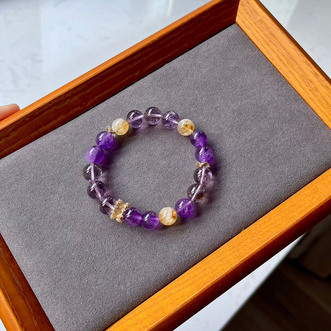 Natural amethyst bracelet #016