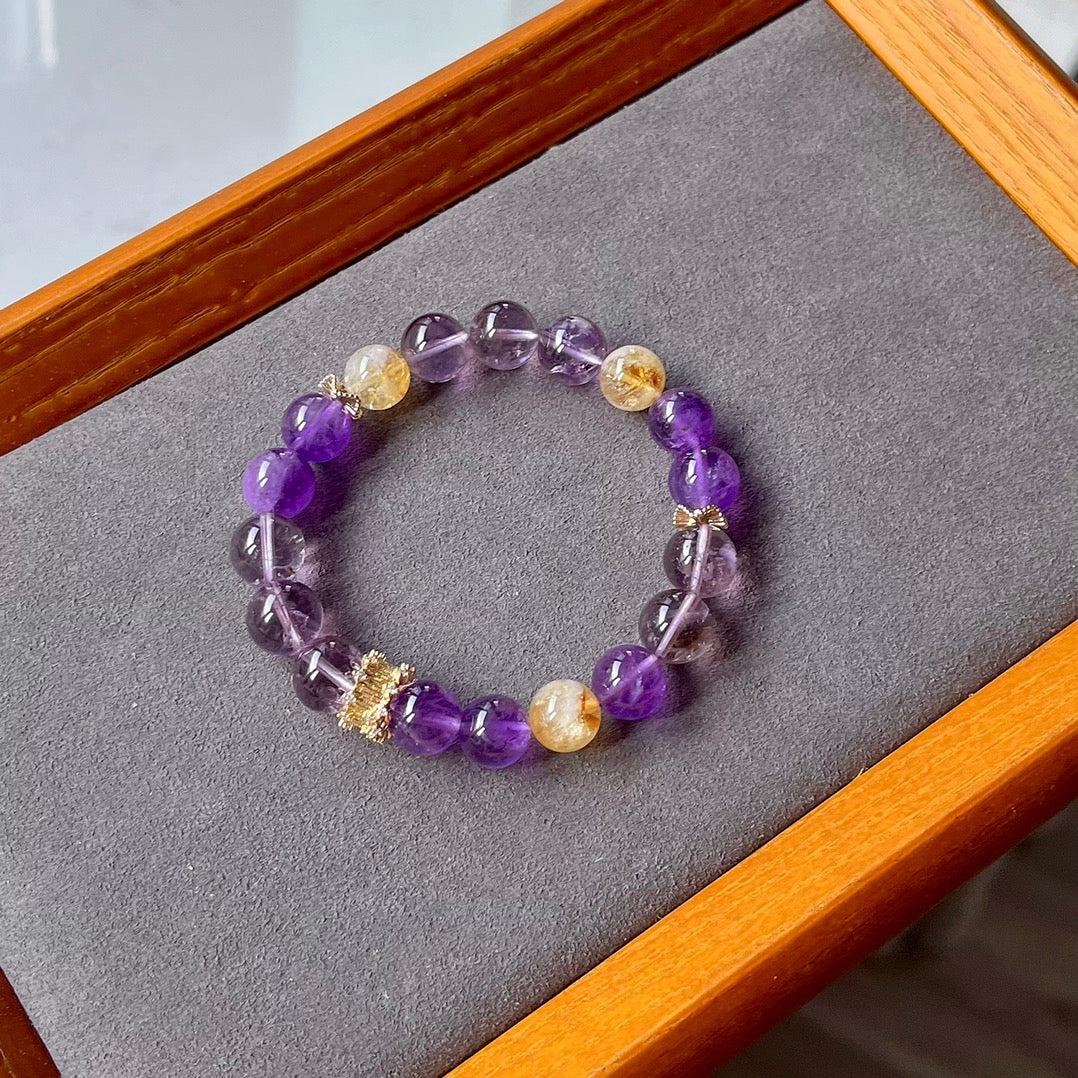 Natural amethyst bracelet #016