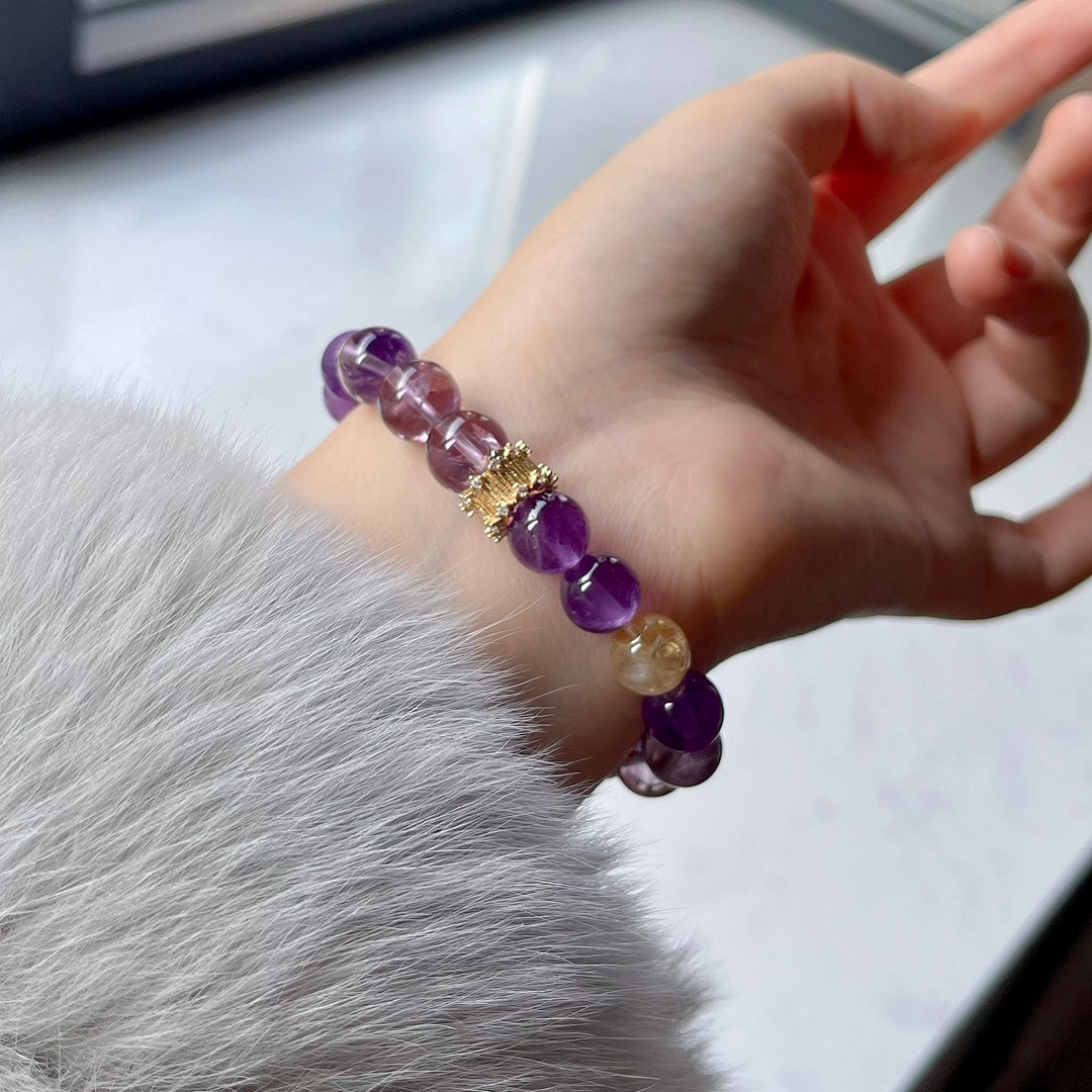 Natural amethyst bracelet #016