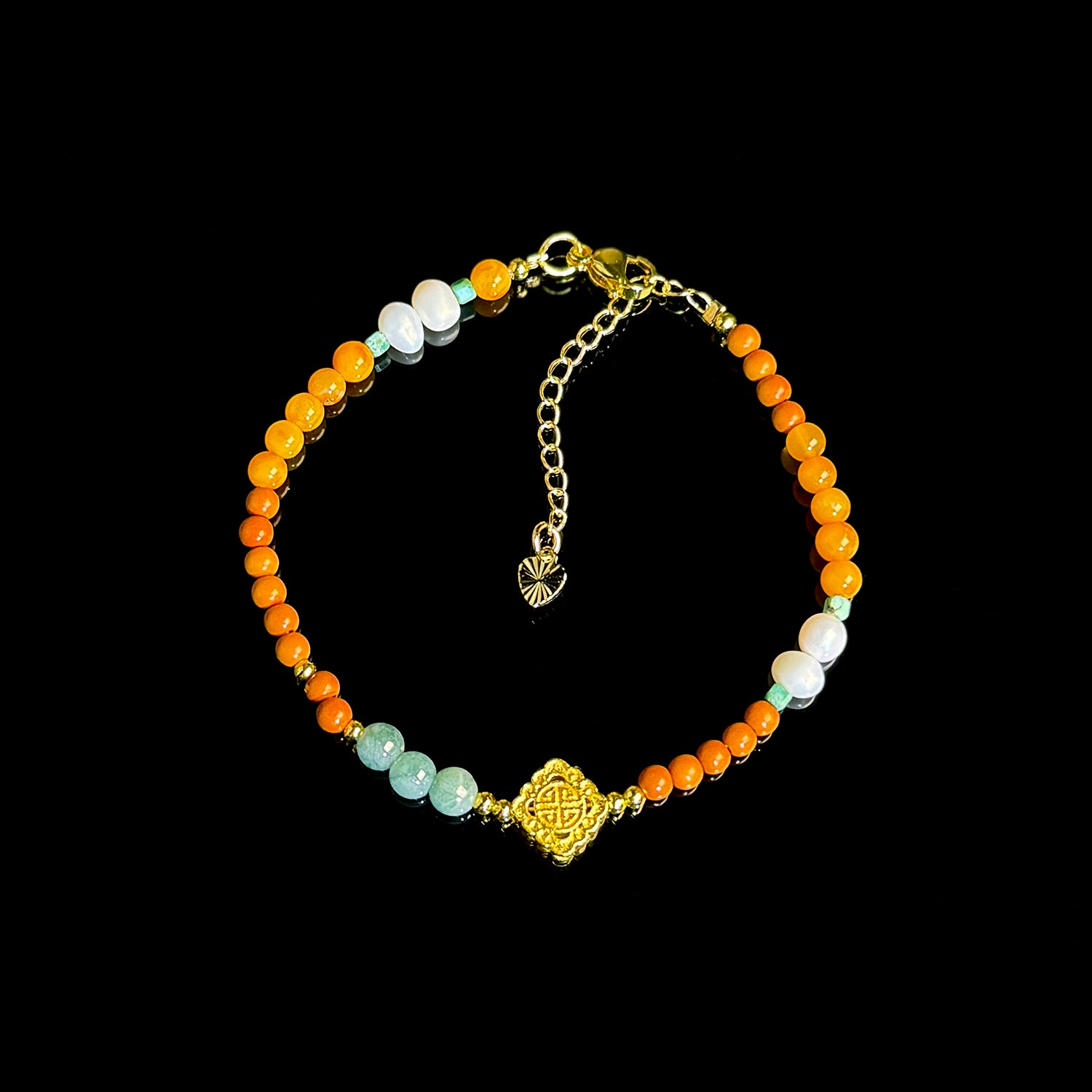 Natural beeswax & olive core bracelet #004