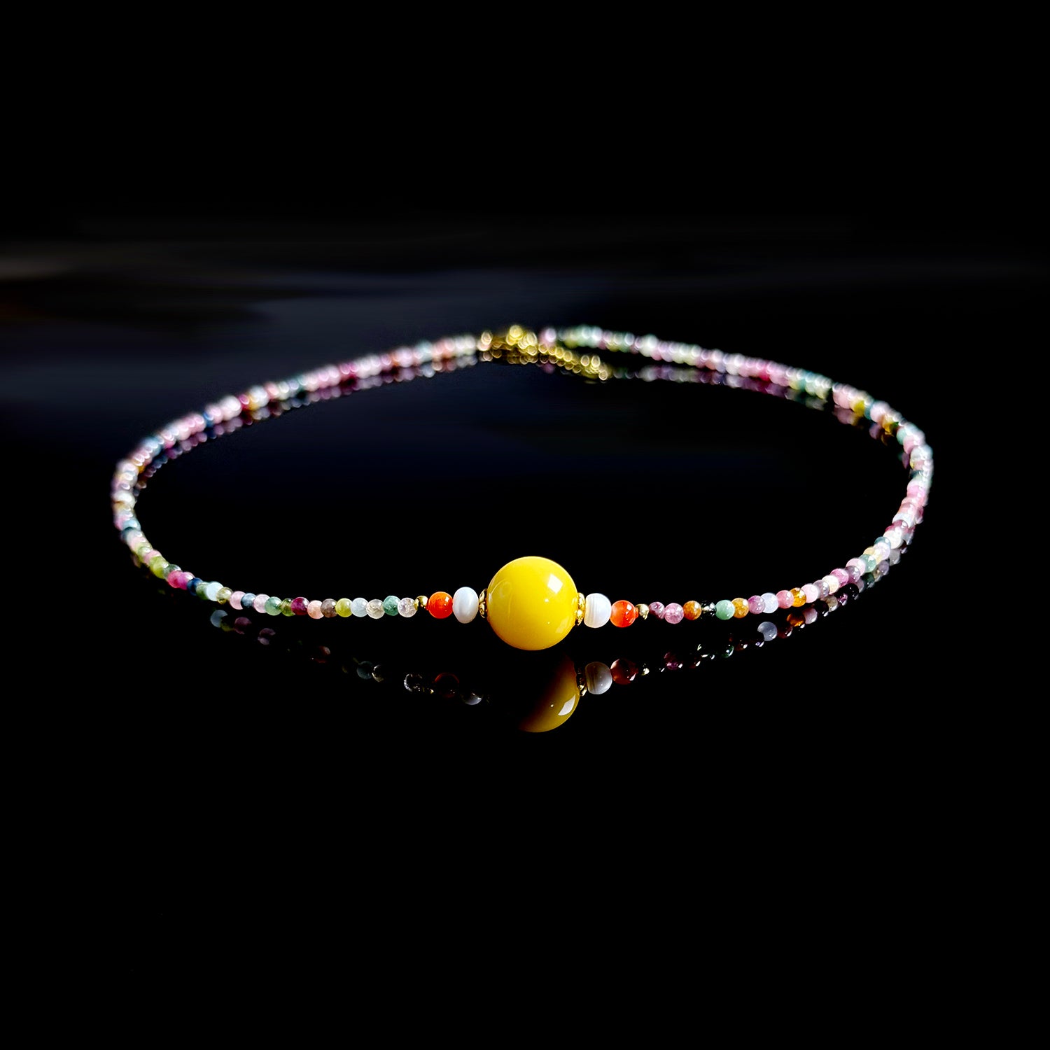 Natural Tourmaline Collarbone Necklace #029