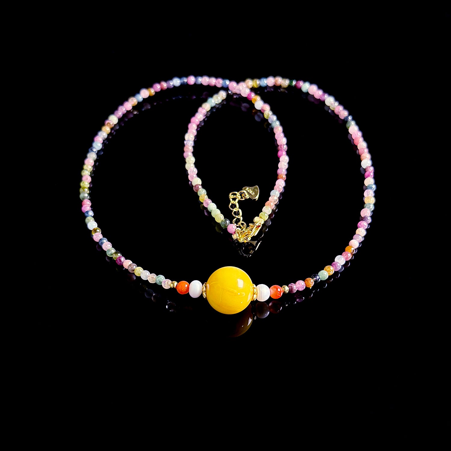 Natural Tourmaline Collarbone Necklace #029