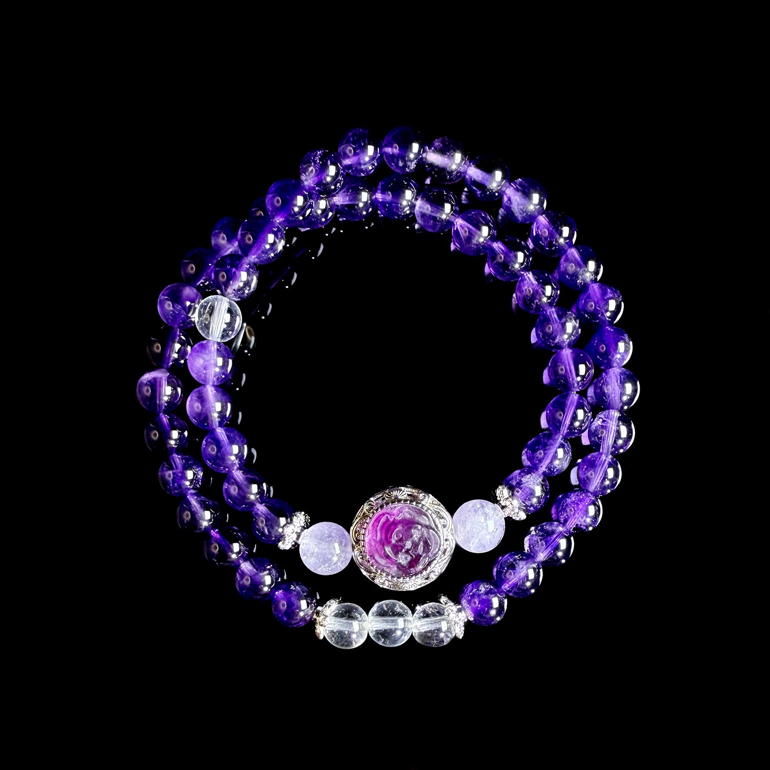 Natural Amethyst Double Loop Bracelet #031