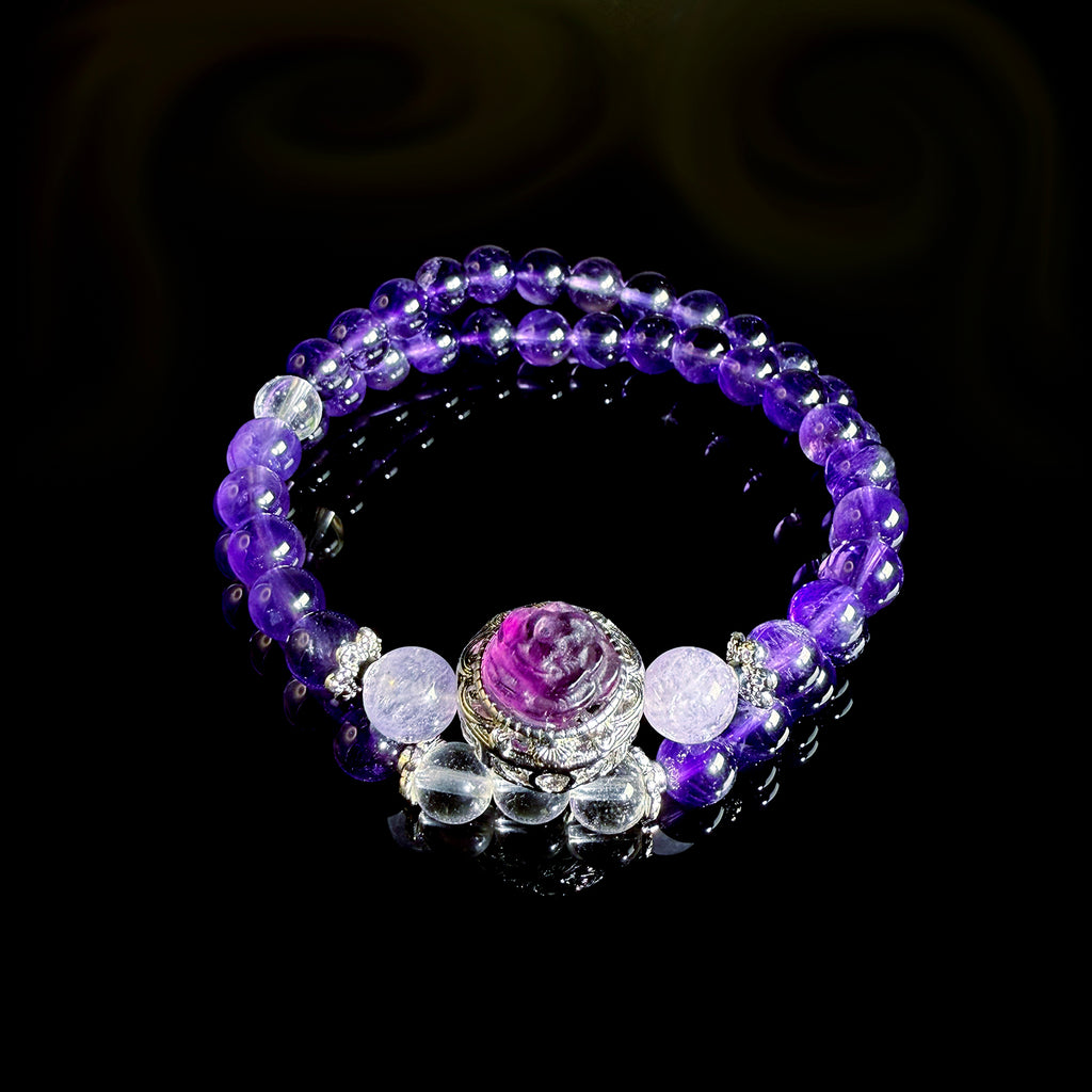 Natural Amethyst Double Loop Bracelet #031