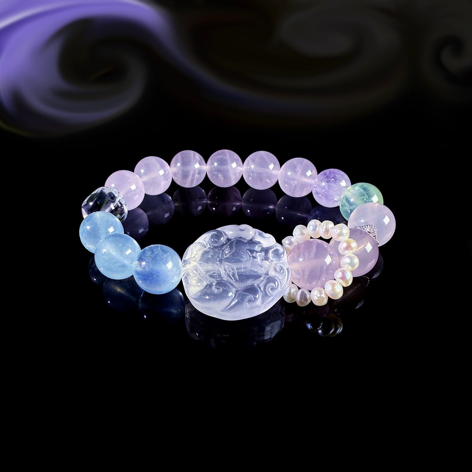 Natural Pink Crystal Bracelet #033