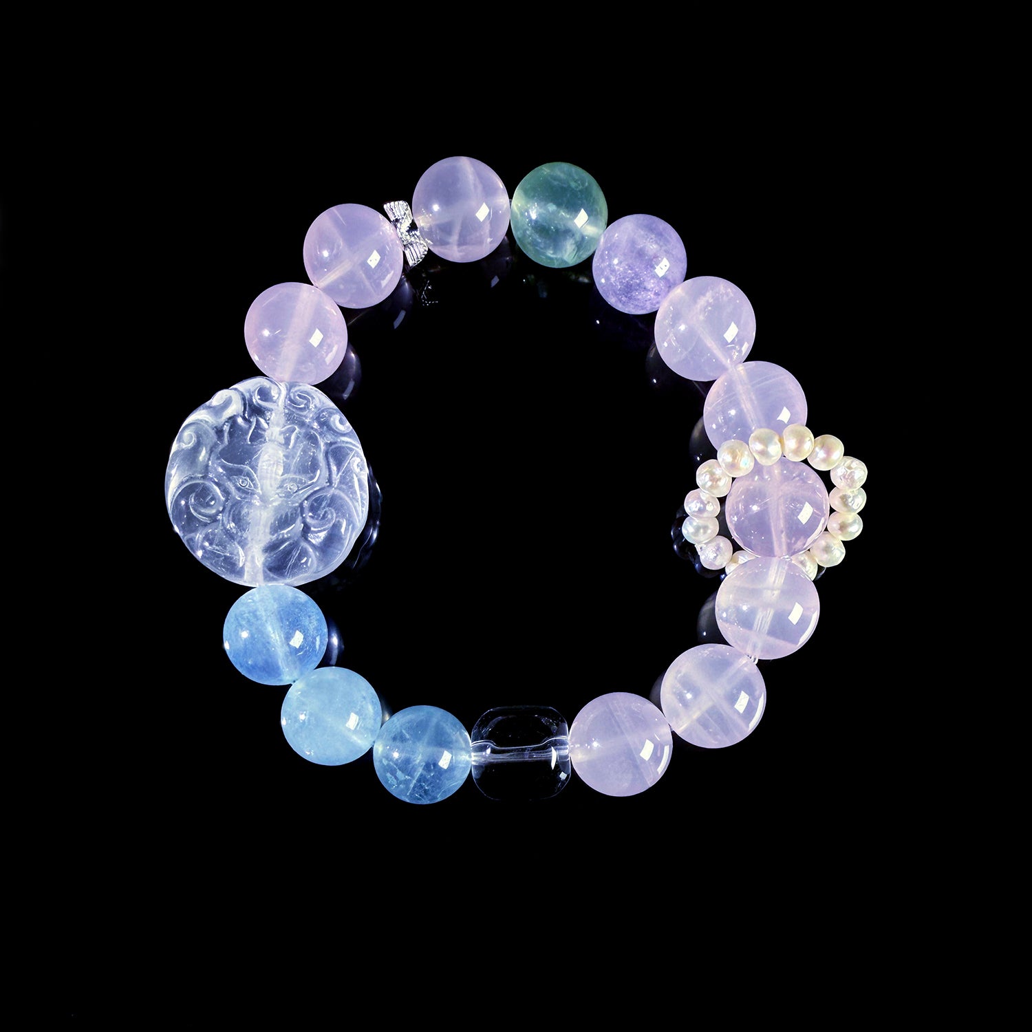 Natural Pink Crystal Bracelet #033