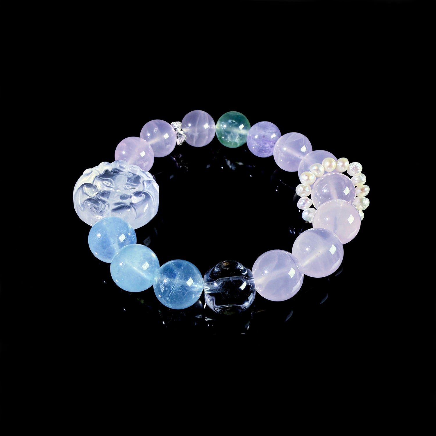 Natural Pink Crystal Bracelet #033
