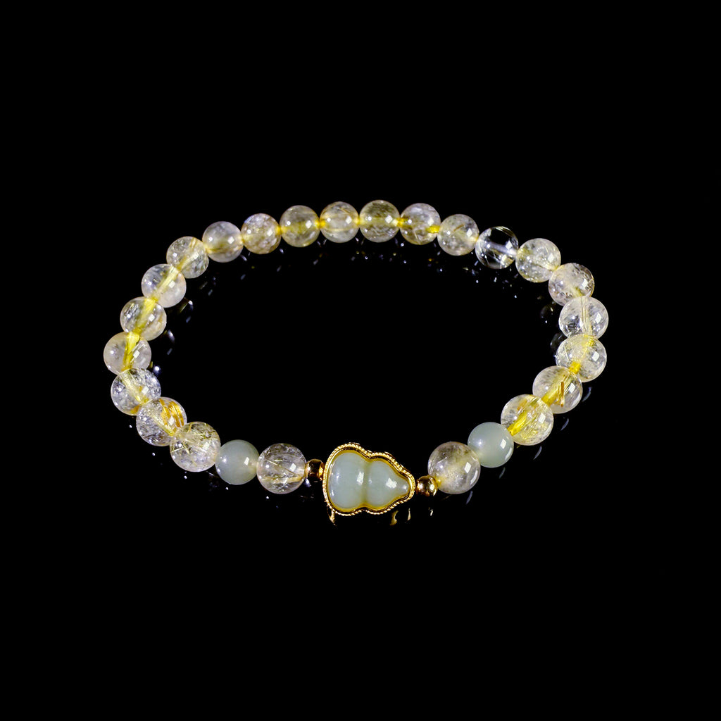 Natural golden hair crystal bracelet #028