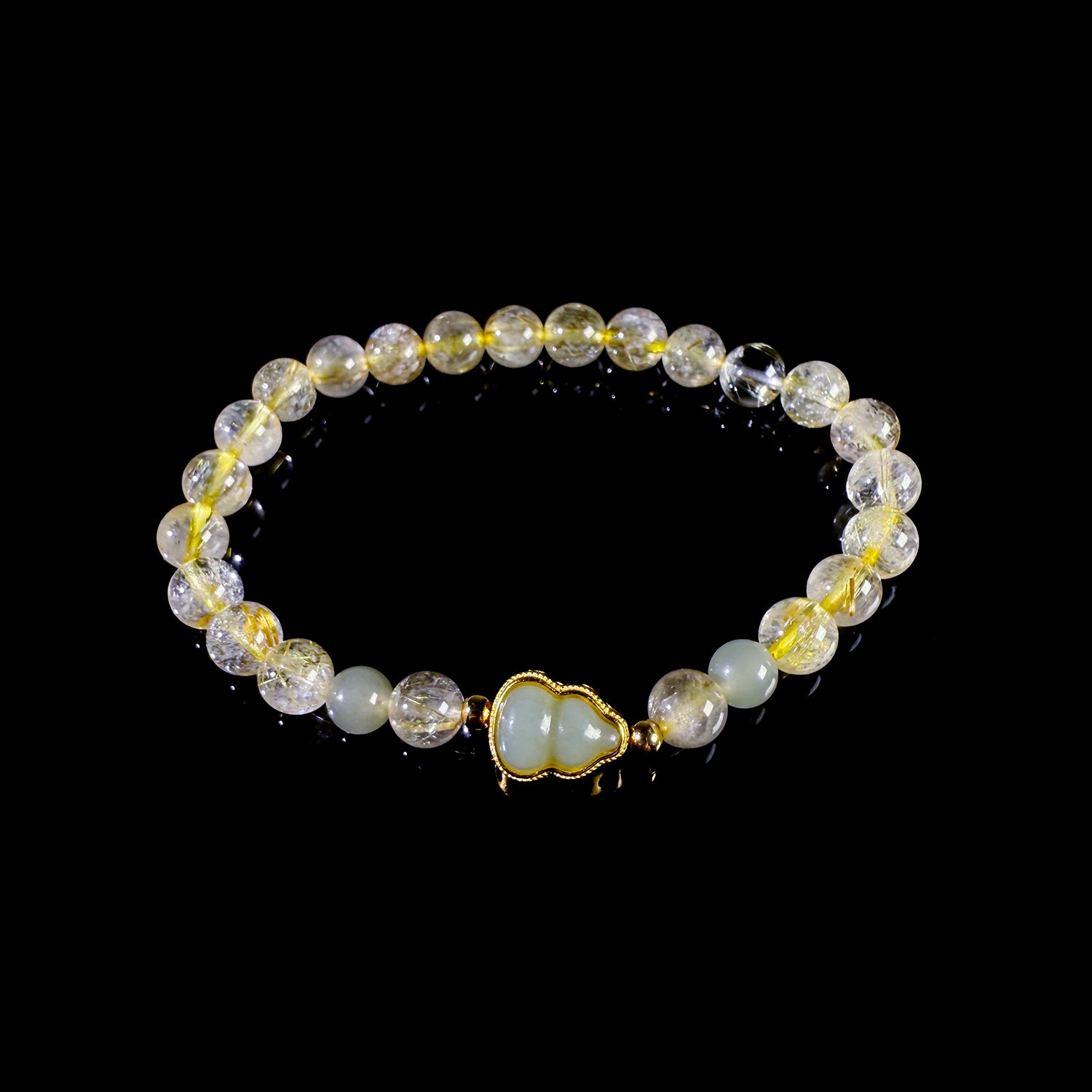 Natural golden hair crystal bracelet #028
