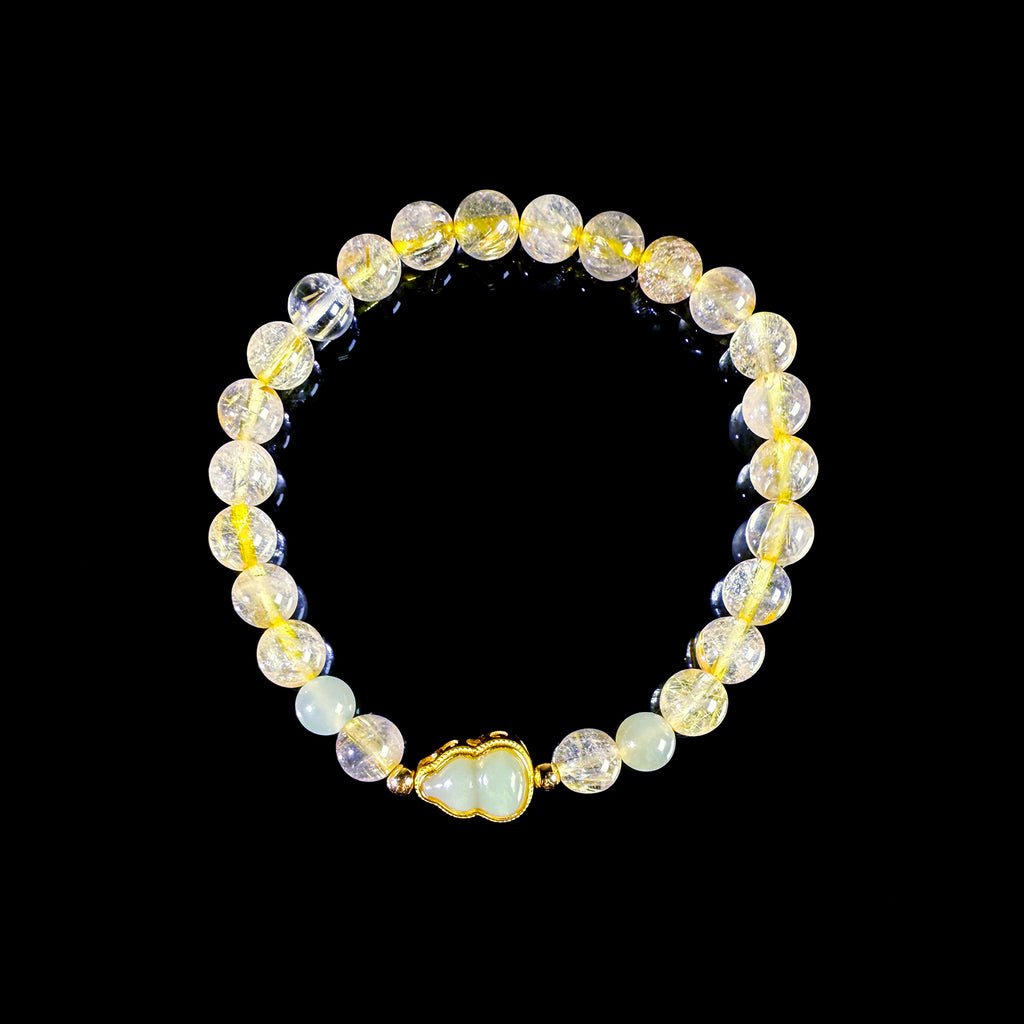 Natural golden hair crystal bracelet #028