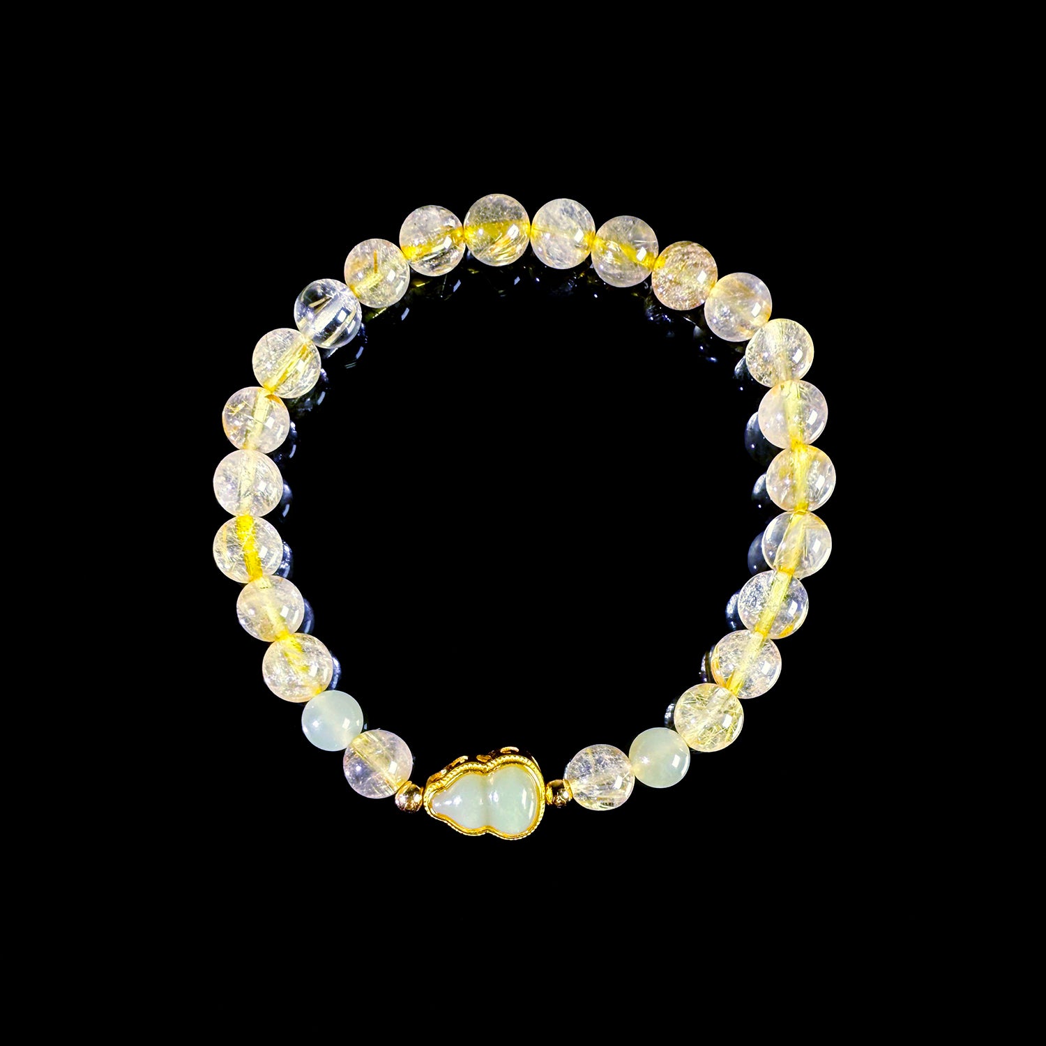 Natural golden hair crystal bracelet #028