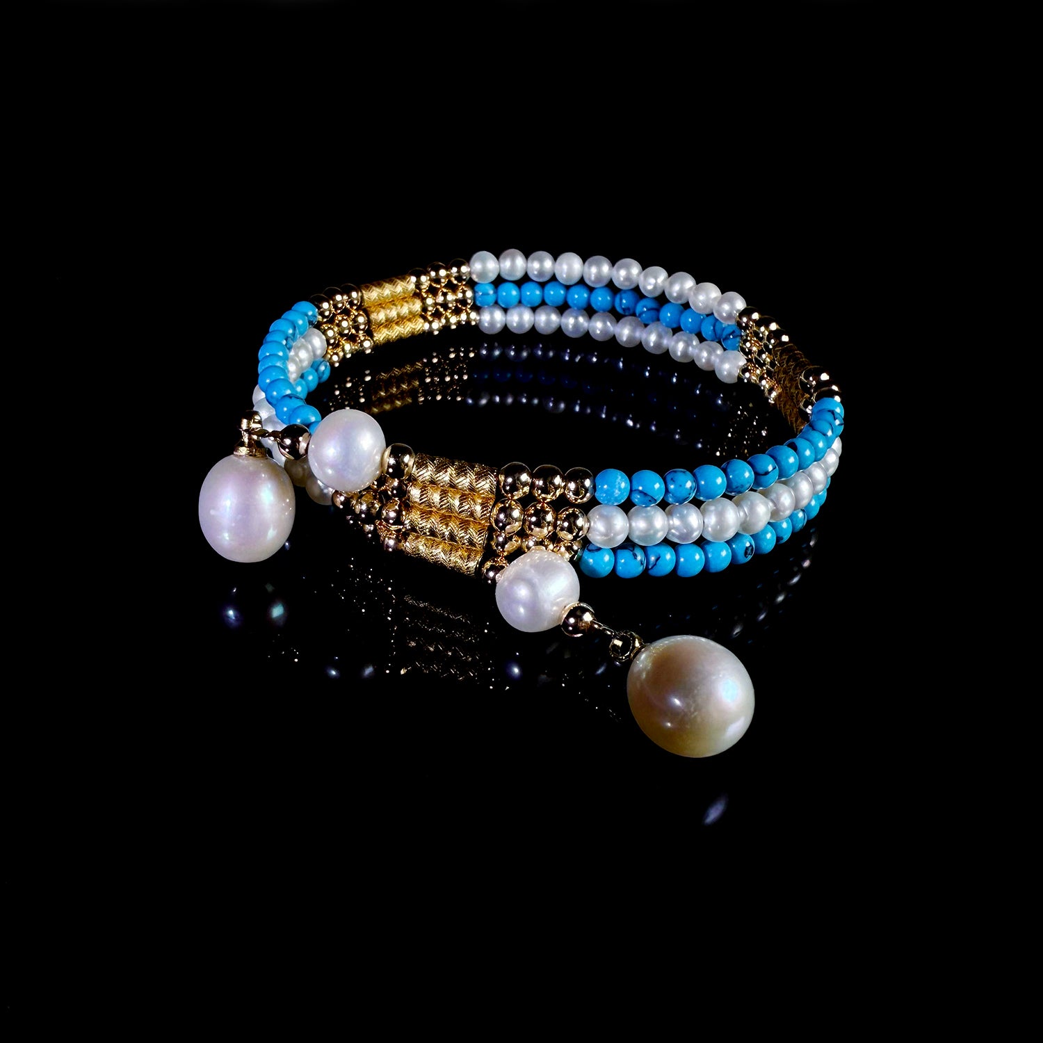 Pine Stone & Pearl, Magnetic Buckle Versatile Necklace #014