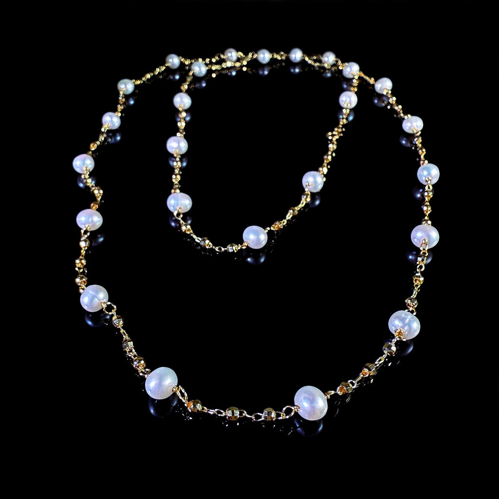 STARRY SKY Pearl Long Necklace #013