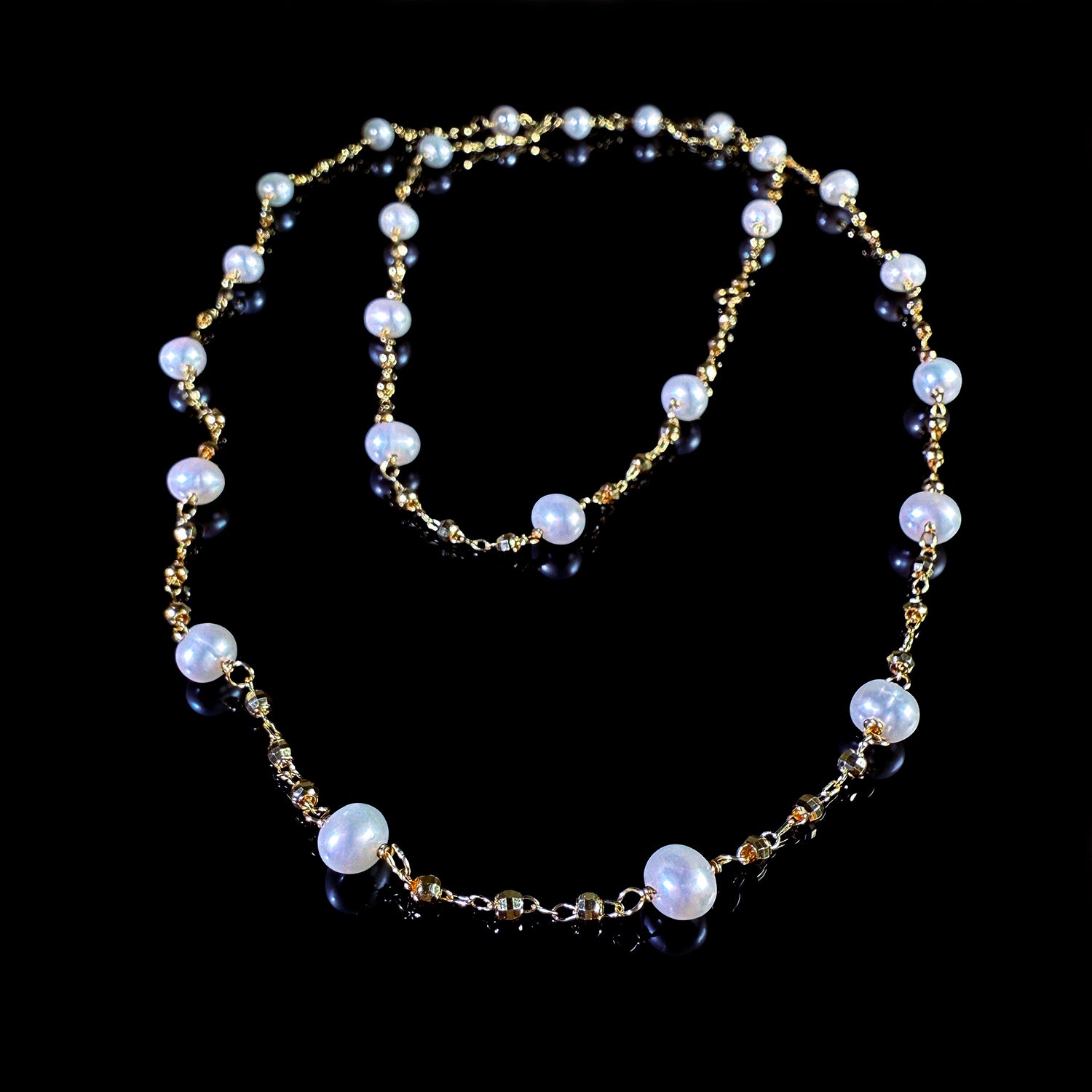STARRY SKY Pearl Long Necklace #013