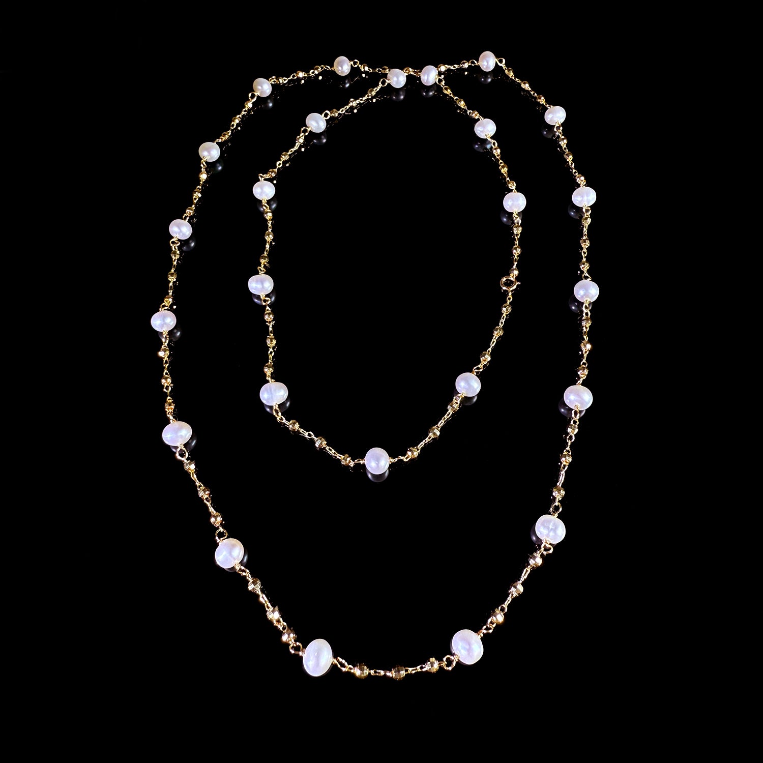 STARRY SKY Pearl Long Necklace #013