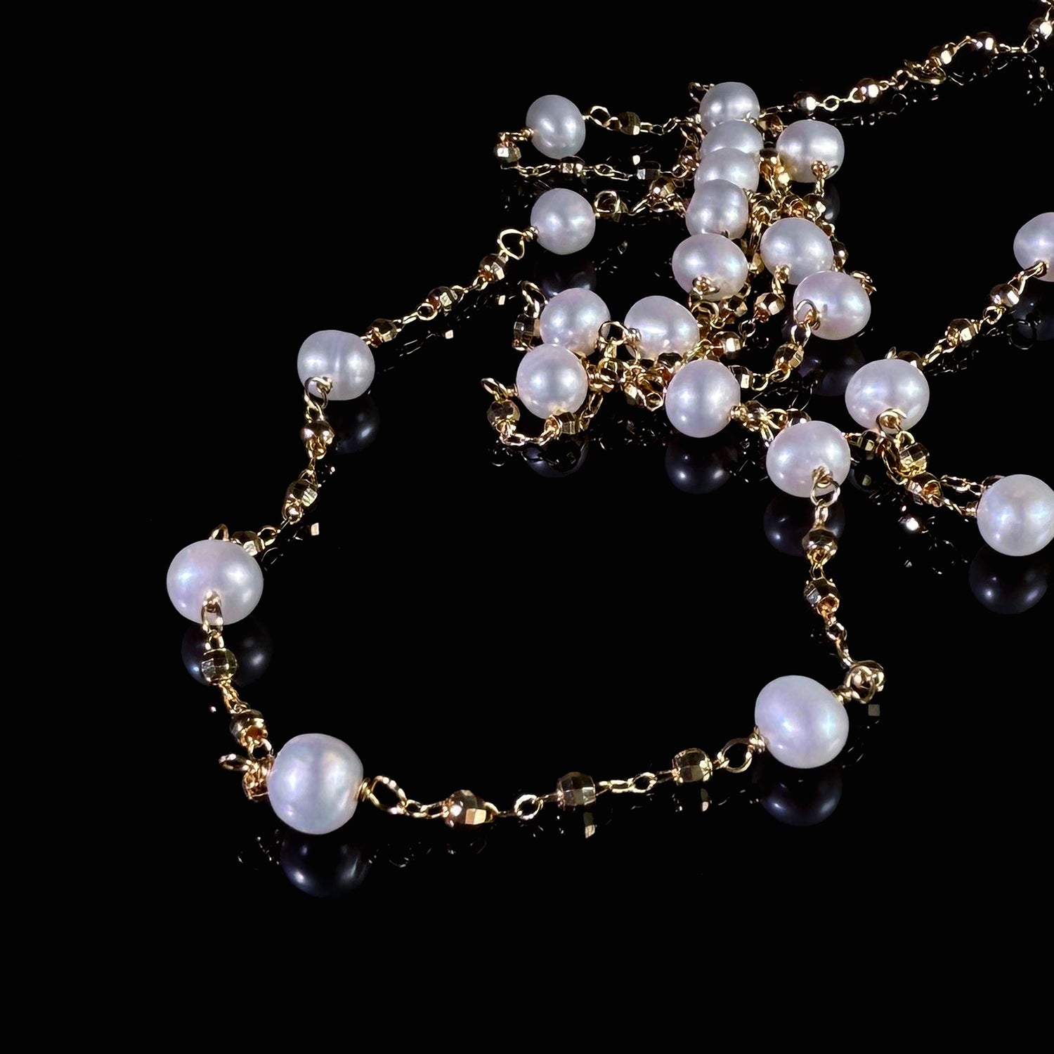 STARRY SKY Pearl Long Necklace #013