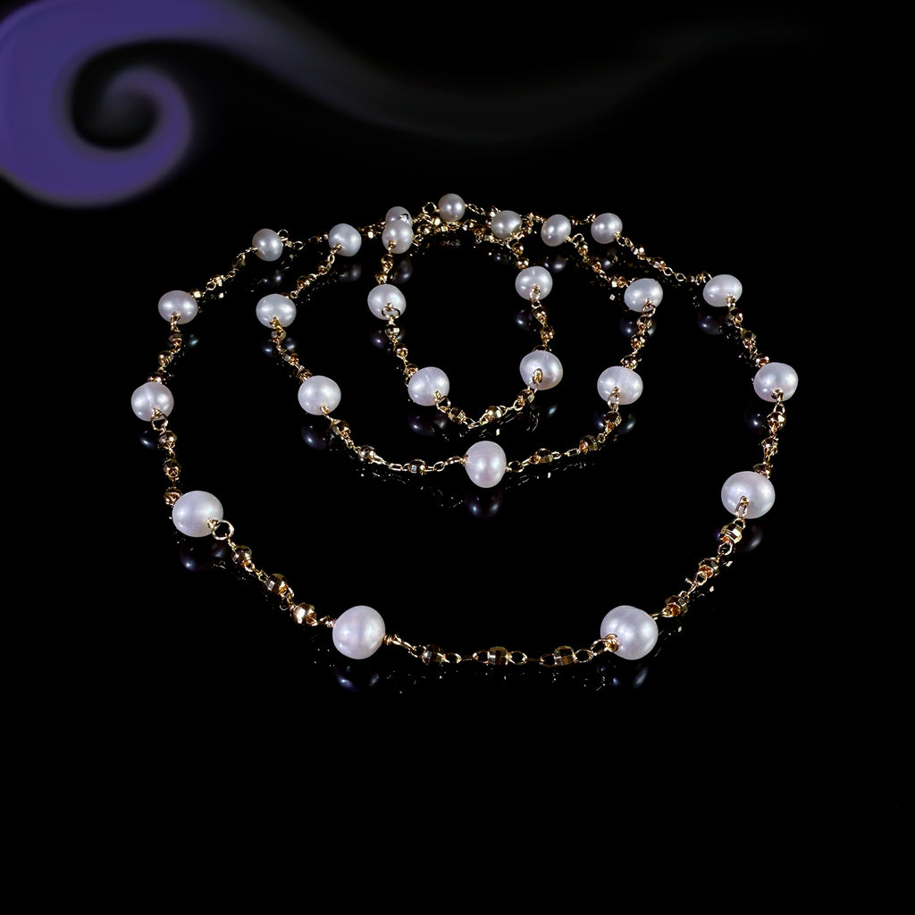 STARRY SKY Pearl Long Necklace #013